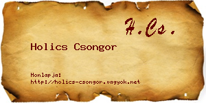 Holics Csongor névjegykártya